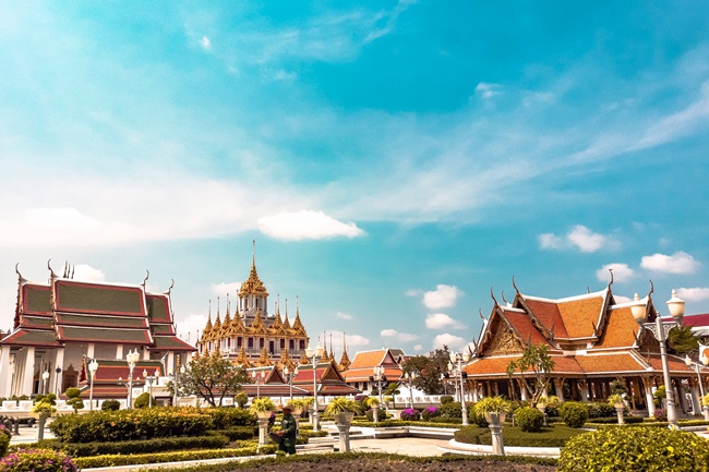 Thailändische Gebäude mit einzigartiger Architektur